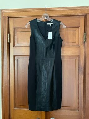 Banana republic genuine leather bodycon dress